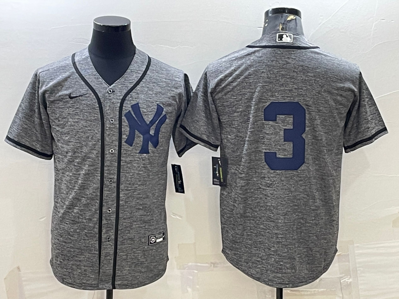 Men's New York Yankees #3 Babe Ruth Grey Stitched Jersey Men's New York Yankees #3 Babe Ruth Grey Stitched Jersey